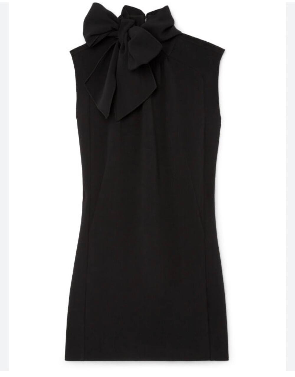 Goop Black Sleeveless Bow Neck Shift Dress Size 2 Like New